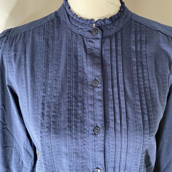 Lucky Brand Jeans Woman's Hi-Neck Long Sleeve Blouse Sz M - Picture 6 of 11